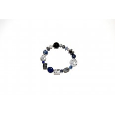 Granitarmband mit Dumortierit und Lapis