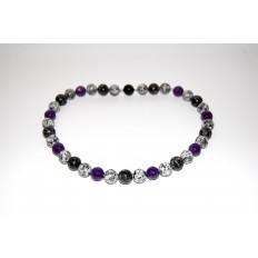 Granitkette mit Amethyst 12mm