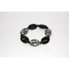 Granitarmband Oval mit Schaumkoralle