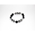 Granitarmband Würfel mit Bergkristall