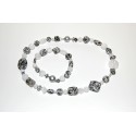 Granitarmband hell mit Bergkristall