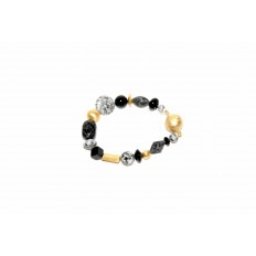 Granitarmband mit vergoldeten Teilen