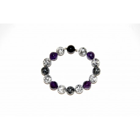 Granitarmband mit Amethyst 12mm