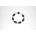 Granitarmband Oliven mit Bergristall und Amethyst