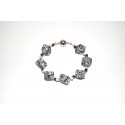 Granitarmband Würfel mit Bergkristall und Amethyst