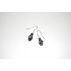 Granitpendel mit Amethyst und weißer Jade