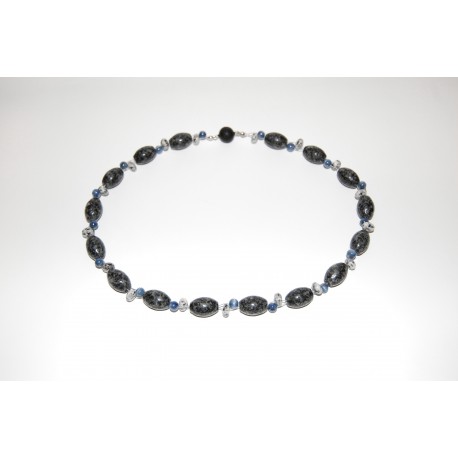 Granitkette Oliven mit Kyanit