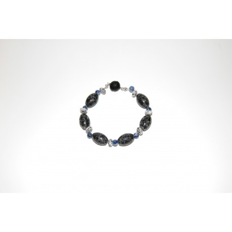 Granitarmband Oliven mit Kyanit